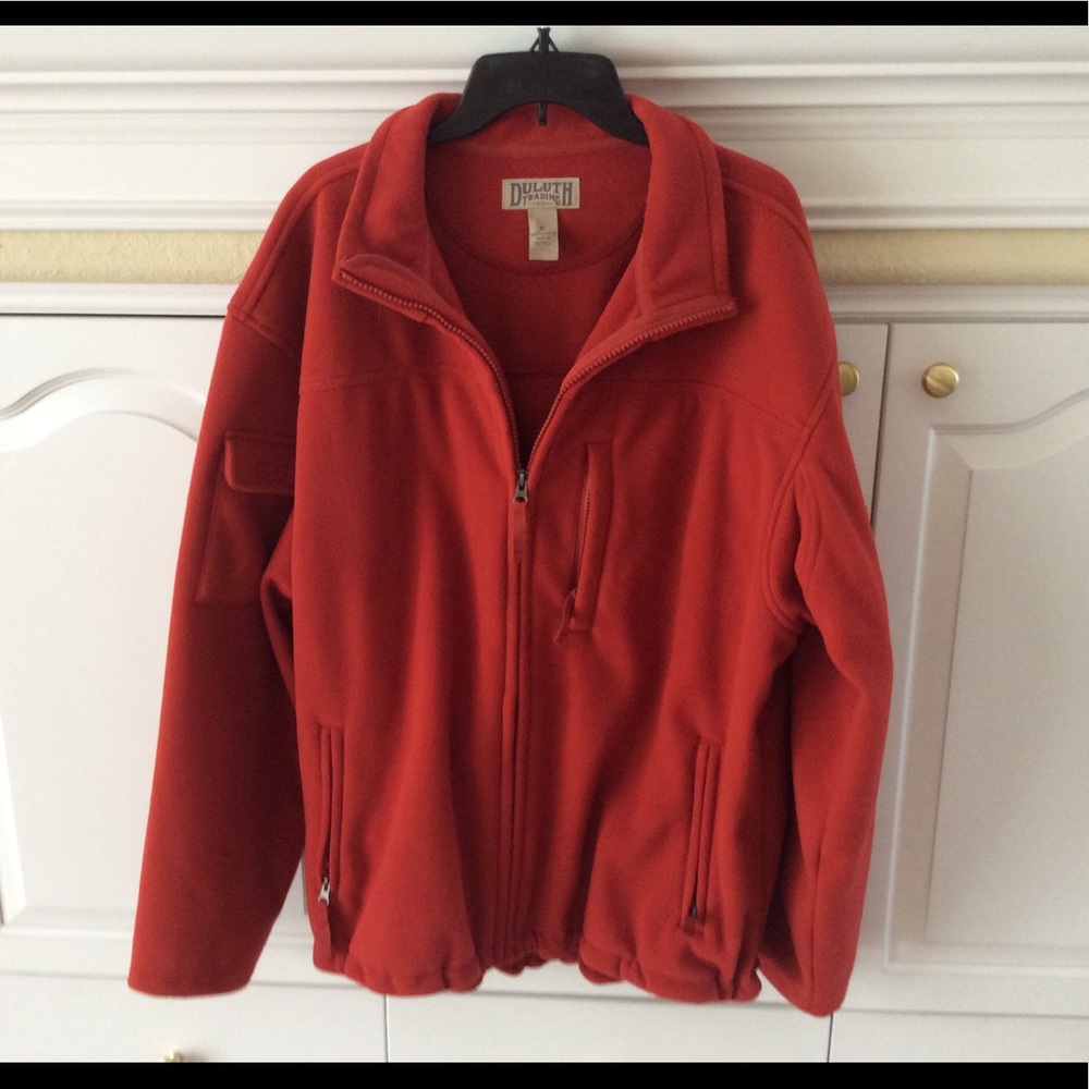 Duluth Trading co burnt orange fleece jacket XL